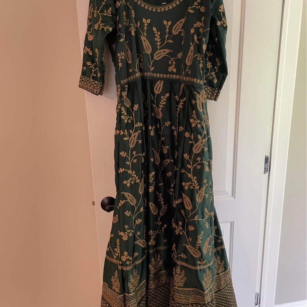 Elegant Green Embroidered Dress